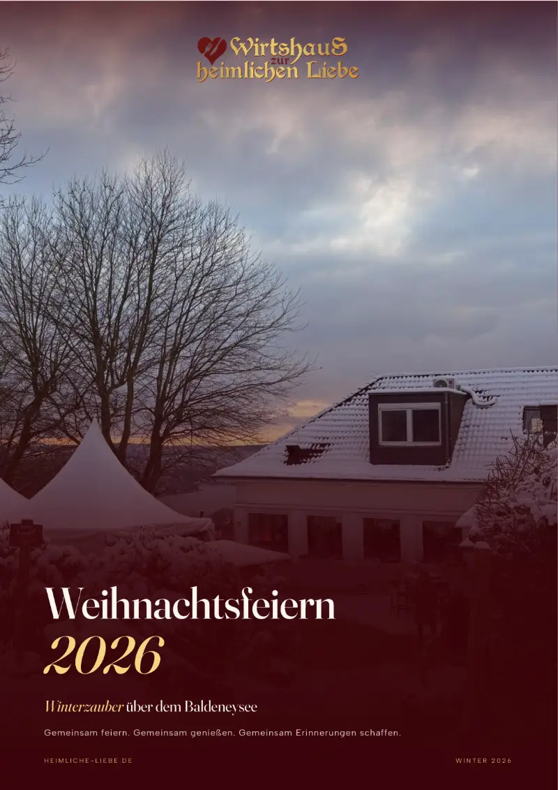 Titelseite der Weihnachtsbroschüre 2026 – Winterzauber über dem Baldeneysee